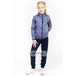 1Спортивный костюм детский  для девочки 173-1 микс фиолетовый эластан-стрейч