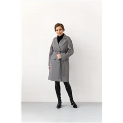 Пальто женское демисезонное 23220 (ёлочка/серый)