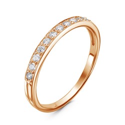 Золотое кольцо с бесцветными фианитами - 1132