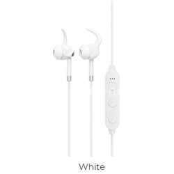 Наушники MP3/MP4 HOCO (ES30) Bluetooth/Micro SD вакуумные SPORT белые