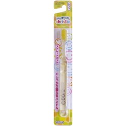 Зубная щетка средней жёсткости для детей от 3-х лет с прямым срезом ворса и пластмассовой ручкой, EBISU