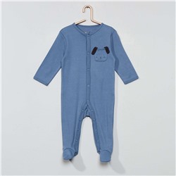 Пижама с карманом в виде животного - голубой
