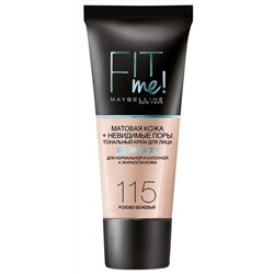 2 Maybelline Тональный крем ФИТ МИ 115 розово-бежевый