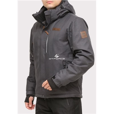 Мужская зимняя горнолыжная куртка темно-серого цвета 1901TC