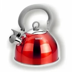 Чайник VITESSE VS-1114 обьем 3.0л со свистком Красный (12) оптом