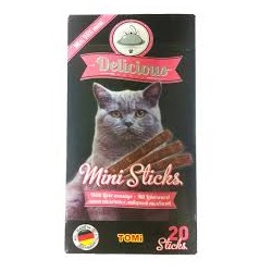 TOMI Delicious Mini Sticks мини палочки для кошек 20х2г, с Ливерной колбасой