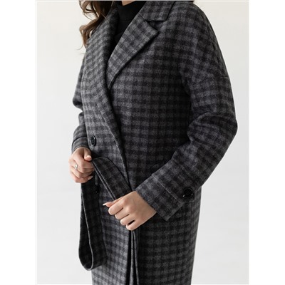 Пальто женское демисезонное 22970 (черно-серый)