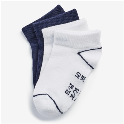 Носки базовые низкие для детей 2 пары бело-темно-синие DOMYOS