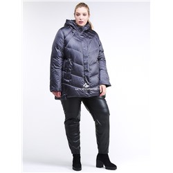 Женская зимняя классика куртка большого размера темно-фиолетового цвета 85-923_889TF