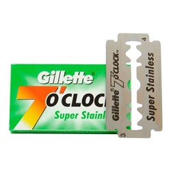 Лезвия Gillette "7 O' clock" super stainless 1 лист * 20 пачек * 5 лезвий