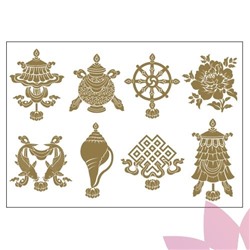 Наклейка " Восемь Благоприятных Символов" для привлечения удачи