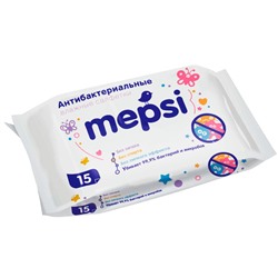 MEPSI Влажные антибактериальные очищающие салфетки 15 шт