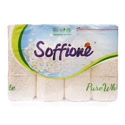 Туалетная бумага Soffione Pure white, 2 сл., 12 рул., белая