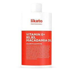 Шампунь для окрашенных волос Colorito Vitamin E + B5, B3, Macadamia Oil, Likato, 750 мл