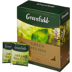 Чай Гринфилд зелёный Мелисса 100пак