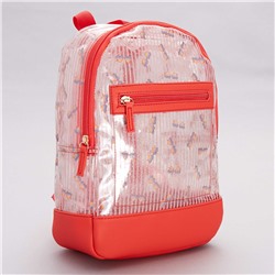 Прозрачный рюкзак с пайетками - оранжевый