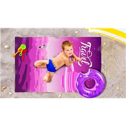 Пляжное покрывало "Фиолетовый косм.ос", 90*140 см. арт. ПППА037-14537