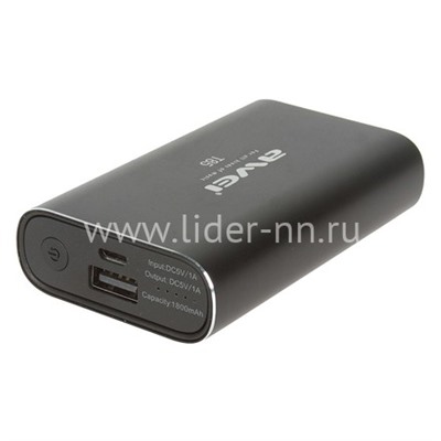 Bluetooth-гарнитура AWEI беcпроводная/Power bank 1800mAh (T85) черная