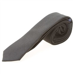 Тонкий однотонный галстук - черный