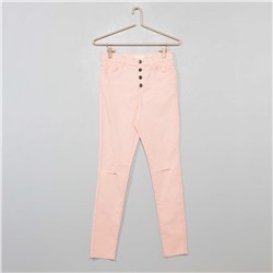 Облегающие брюки с высокой посадкой - розовый
