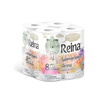 Туалетная бумага REINA 2сл А8 Цветочная свеж/6палп