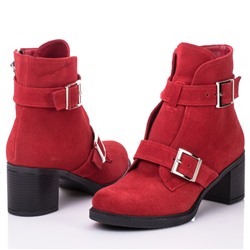 Женские кожаные ботинки Shik Shoes Shik4035 Красный Замш: Под заказ