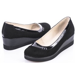 Женские кожаные туфли Shik Shoes Shik3160 Черный Замш+Лак: Под заказ