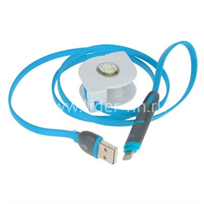 USB кабель 2в1 Lightning и micro USB 1.0 м (синий) АВТОСМОТКА