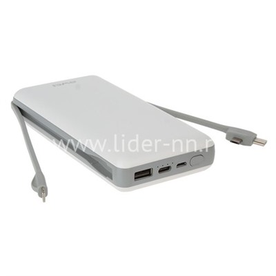 Портативное ЗУ (Power Bank) 20000mAh (AWEI P62K) USB/Micro/ip5/Type-C/2.4A (белый)