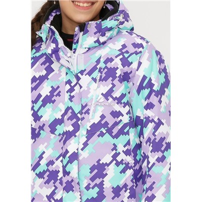 Подростковый для девочки зимний горнолыжный костюм фиолетового цвета 01774F