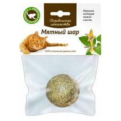 Деревенские Лакомства Мятный шар метательная игрушка для кошек мята зеленый без размера