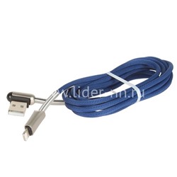 USB кабель для iPhone 5/6/6Plus/7/7Plus 8 pin 2.0 м AWEI CL-24 текстильный (синий)
