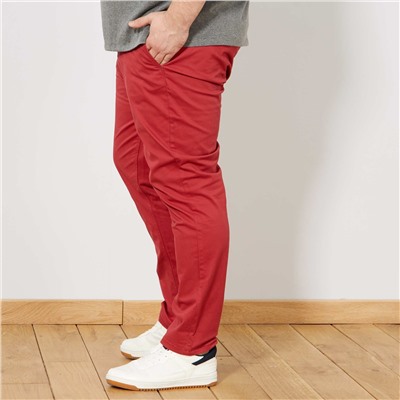Зауженные брюки-чинос из эластичного твила - красный