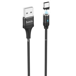 USB кабель micro USB 1.2м HOCO U76 магнитный (черный)