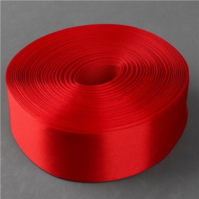 Лента атласная, 50 мм × 100 ± 5 м, цвет красный