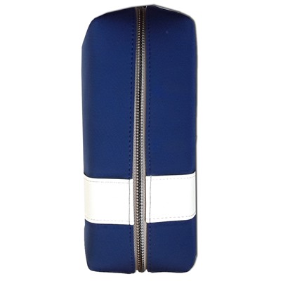 Сумочка-косметичка "Барсетка" Жиллетт для туалетных принадлежностей Оригинал (Синяя с белыми вставками) 1 молния металл