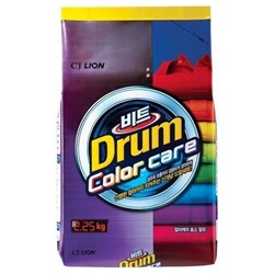 LION Концентрированный стиральный порошок «BEAT DRUM COLOR CARE» защита цвета (для цветного белья) для автоматической стирки,мягкая упаковка,2,25 кг.