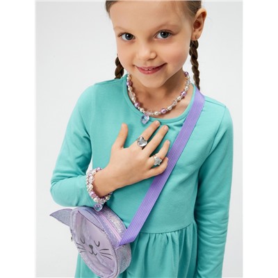 Набор детский (сумка, цепочка с кулоном, браслет (3шт) и кольцо ( 2шт)) Anemone цветной