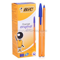 Ручка шариковая BIC "Orange", корпус оранжевый, синие детали, толщ. письма 0,36мм, 8099221, синяя