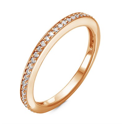 Золотое кольцо с бесцветными фианитами - 641