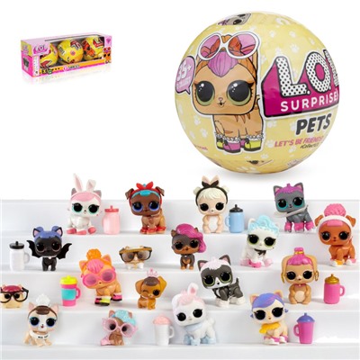 Кукла-сюрприз LOL PETS, series 3, бокс 3шт aрт. 62605