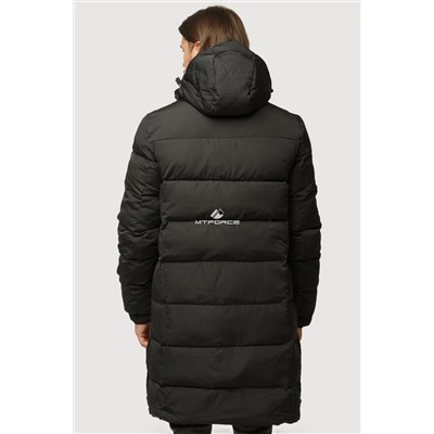 Мужская зимняя классика куртка удлиненная черного цвета 1780Ch