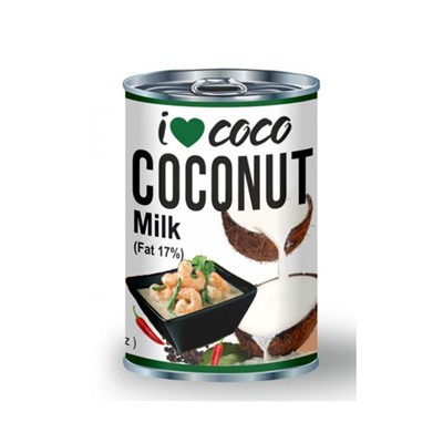 Молоко Кокосовое 17%  I❤COCO 400 мл