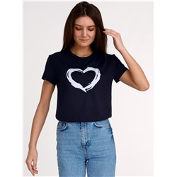 футболка 1ЖДФК4161001; темно-синий82 / Сердце кистью