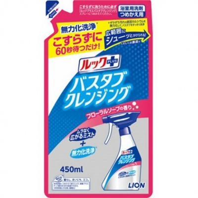 LION Чистящее средство для ванной "LOOK" с  ароматом цветочного мыла, зап.блок, 450мл