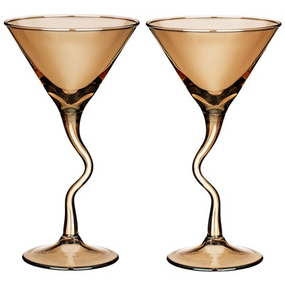 194-803 набор бокалов из 2 шт для шампанского "дуэт" цвет:янтарь 200 мл