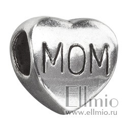 Шарм в форме сердца с надписью «Мама»