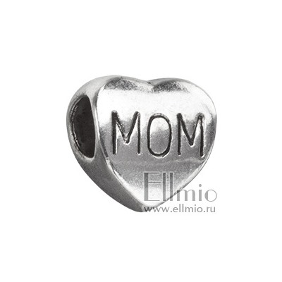 Шарм в форме сердца с надписью «Мама»