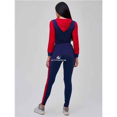 Женский всесезонный костюм для фитнеса темно-синего цвета 21111TS