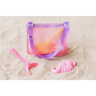 Сумка пляжная, 24*20*10 см, детская, для песочницы, цвет розовый